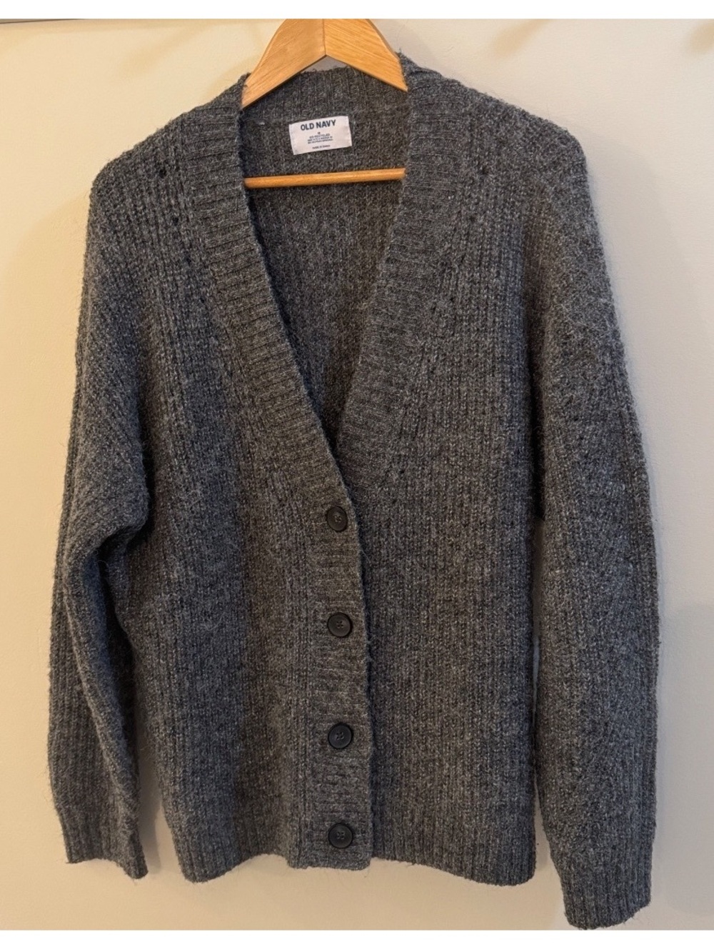 Old Navy Men's Medium Gray Go-Recycled Cardigan Sweater